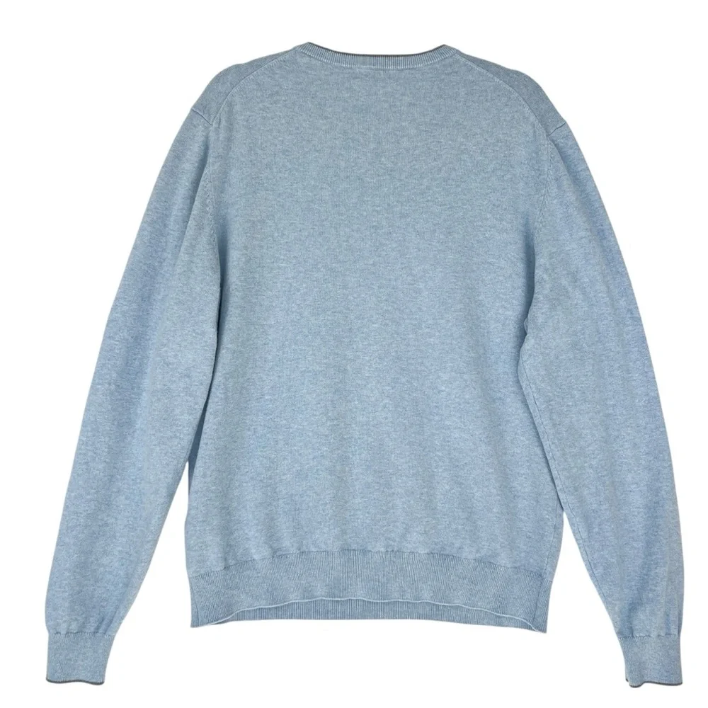 Collars & Co Blue Luxury Touch Cotton and Cashmere V-Neck Sweater Sz XL Pullover